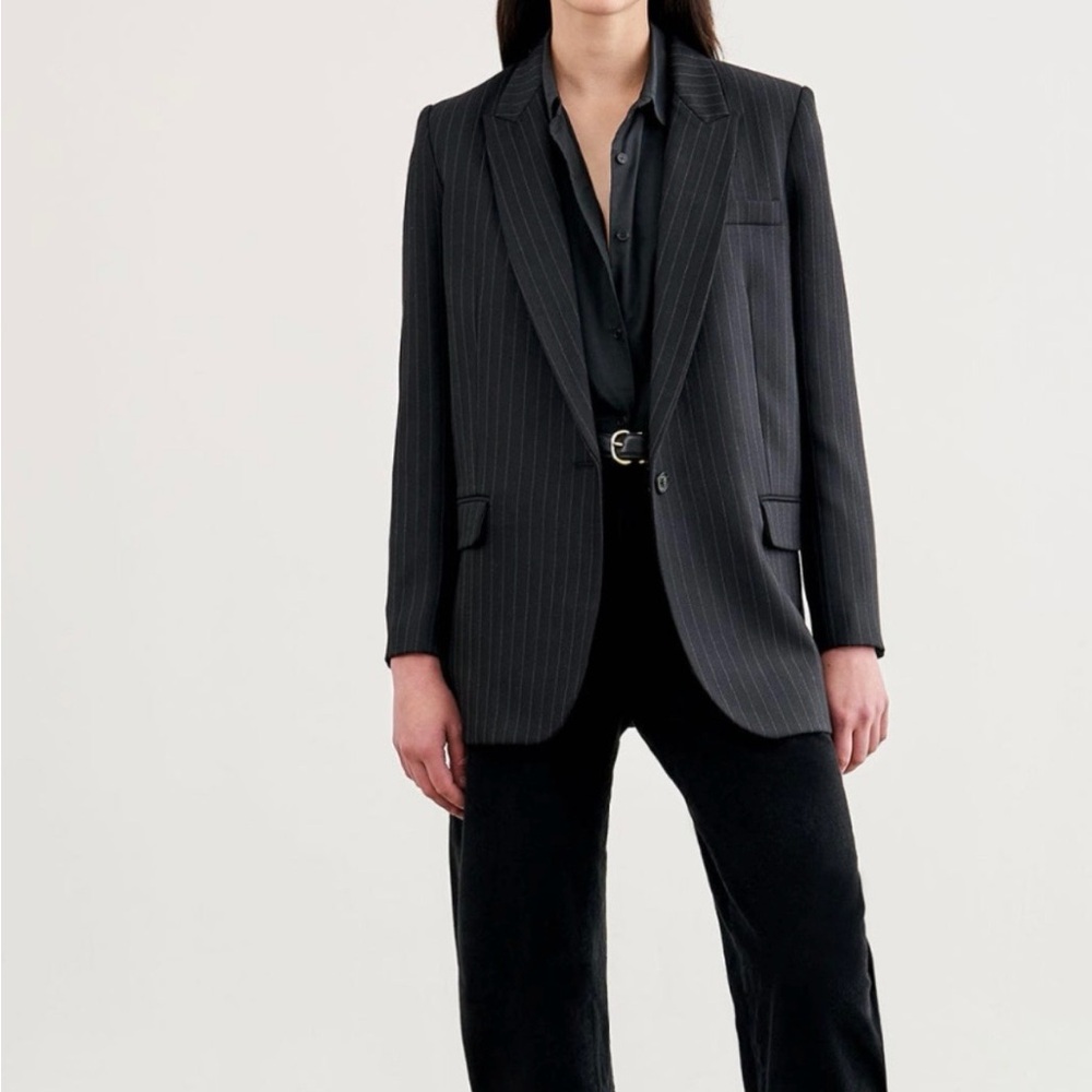 Zara navy blue Pinstripe Blazer